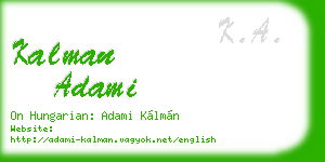 kalman adami business card